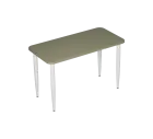 PLAYFORM 221 modulární hravé stoly, výška 750 mm, kovová podnož bílá, deska 25 mm, beton zelinkavý